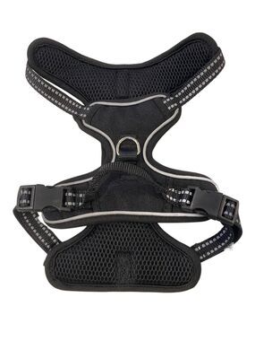 Reflective No Pull Adjustable Dog Harness Medium 18-22.5 Inch Black Padded Mesh